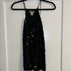 Black Sequin Sleeveless Top